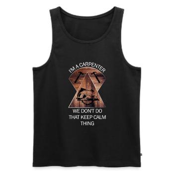 Carpenter, carpenter, carpenter, carpenter, craftsman, wood - Men's Premium Organic Tank Top - black - Front - Michal (187cm)