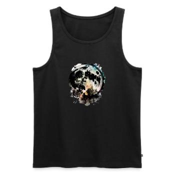 Arbres spatiaux lunaires - Débardeur bio Premium Homme - noir - Devant - Michal (187cm)