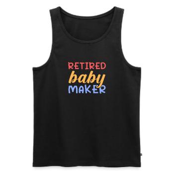 Baby Maker im Ruhestand - Männer Premium Bio Tank Top - Schwarz - Vorne - Michal (187cm)