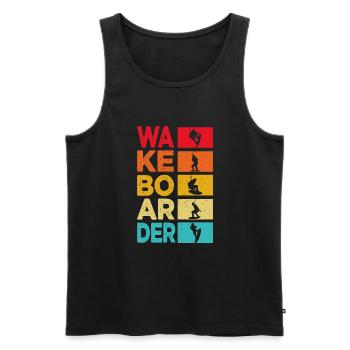 Wakeboarder Wakeboarding Lover - Männer Premium Bio Tank Top - Schwarz - Vorne - AI Model Male 178 light (178cm)