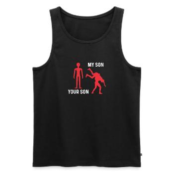 Dein Sohn Mein Sohn - Männer Premium Bio Tank Top - Schwarz - Vorne - Michal (187cm)