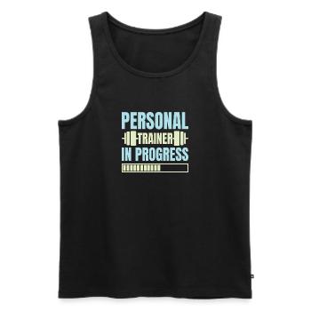 Fitness Motivation Bodybuilder Personal Trainer - Men's Premium Organic Tank Top - black - Front - AI Model Male 178 light (178cm)