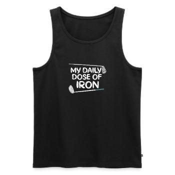 Meine tägliche Dosis Eisen - Männer Premium Bio Tank Top - Schwarz - Vorne - Michal (187cm)