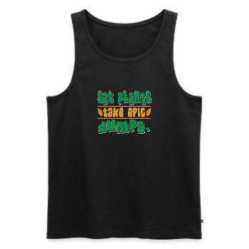Eat Plants Take Epic Dumps Vegan - Männer Premium Bio Tank Top - Schwarz - Vorne - Michal (187cm)