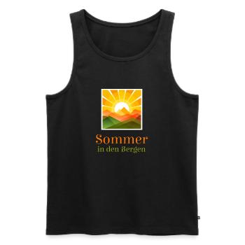 Summer in the mountains - Men's Premium Organic Tank Top - black - Front - AI Model Male 178 light (178cm)