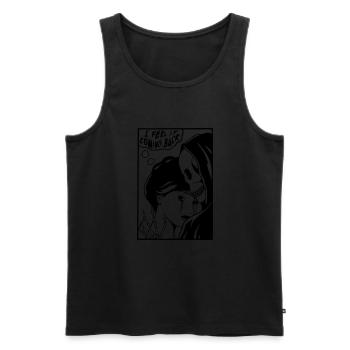 comin back - Men's Premium Organic Tank Top - black - Front - AI Model Male 178 light (178cm)