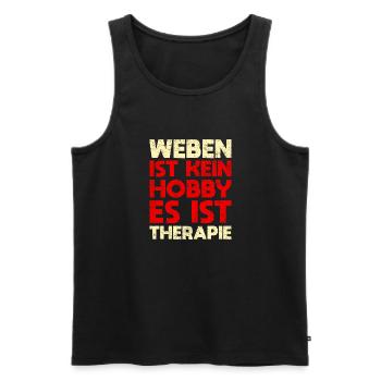 Weben Ist Kein Hobby, Es Ist Therapie - Männer Premium Bio Tank Top - Schwarz - Vorne - AI Model Male 178 light (178cm)