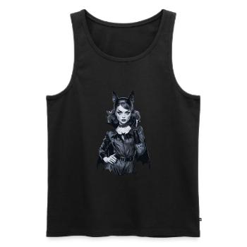 Retro Style Bat-themed Gothic für Gothik Fans - Männer Premium Bio Tank Top - Schwarz - Vorne - Michal (187cm)