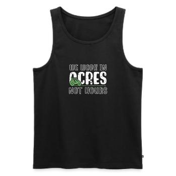 Wir arbeiten in Hektar, nicht in Stunden - Männer Premium Bio Tank Top - Schwarz - Vorne - AI Model Male 178 light (178cm)