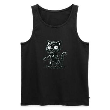 Chat zombie - Débardeur bio Premium Homme - noir - Devant - AI Model Male 178 light (178cm)