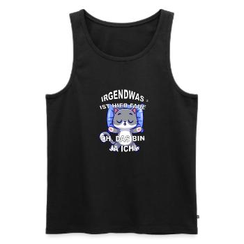 Süße Katze Faul Schlafen - Männer Premium Bio Tank Top - Schwarz - Vorne - AI Model Male 178 light (178cm)