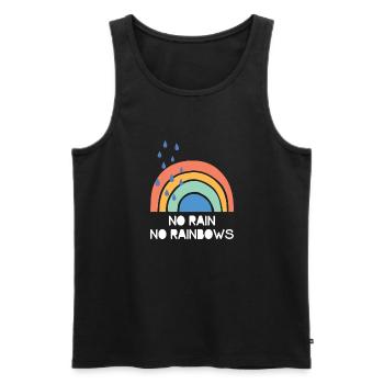 Pas de pluie Pas d’arcs-en-ciel - Débardeur bio Premium Homme - noir - Devant - Michal (187cm)