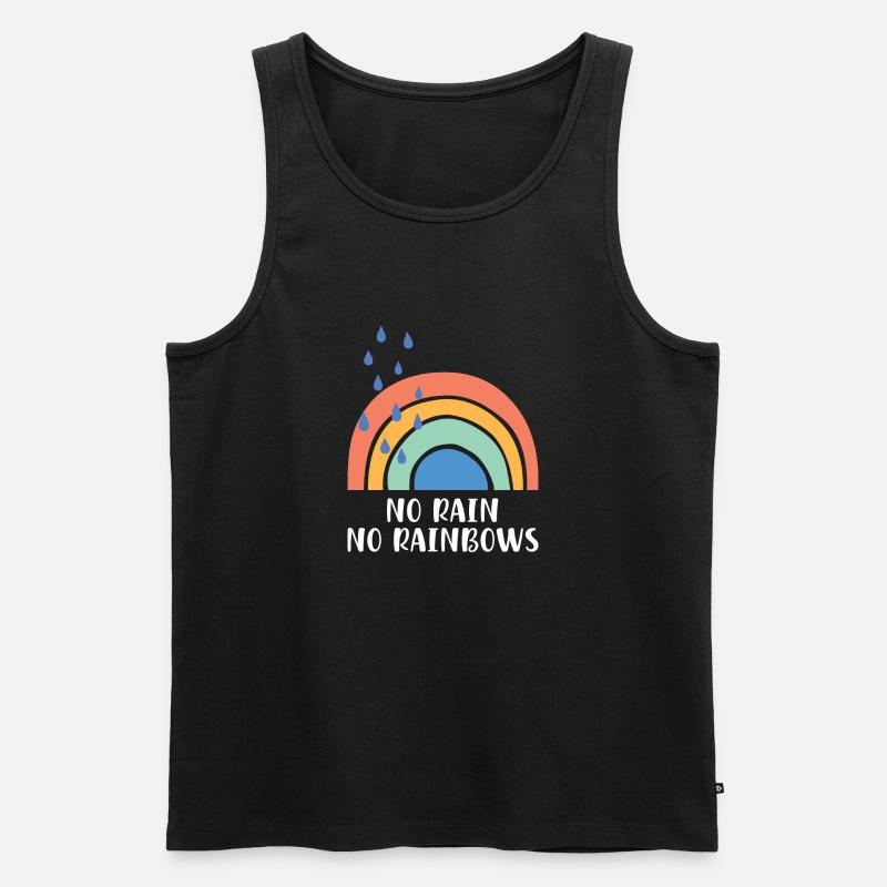No Rain No Rainbows - Männer Premium Bio Tank Top - Schwarz