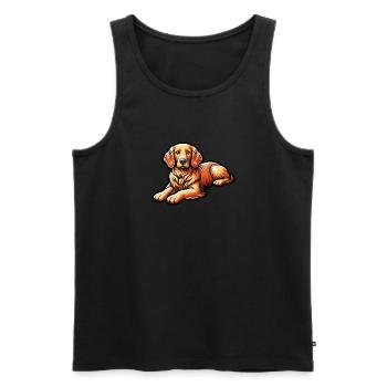 Golden Retriever - Männer Premium Bio Tank Top - Schwarz - Vorne - Michal (187cm)