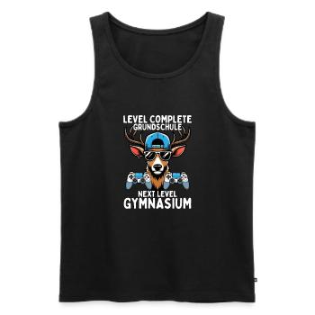 Level Complete Next Level Gymnasium Gamer Hirsch - Männer Premium Bio Tank Top - Schwarz - Vorne - Michal (187cm)