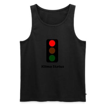 Klima Status- - No Planet B - Männer Premium Bio Tank Top - Schwarz - Vorne - Michal (187cm)