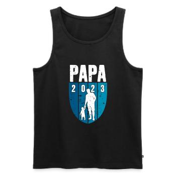 PAPA 2023 FUTUR PAPA - Débardeur bio Premium Homme - noir - Devant - Michal (187cm)