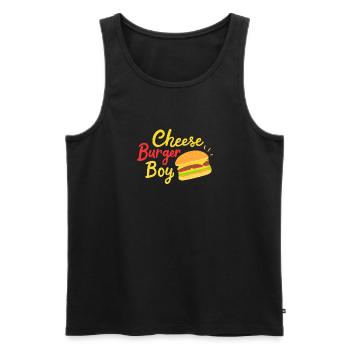 Cheeseburger Boy - Männer Premium Bio Tank Top - Schwarz - Vorne - Michal (187cm)