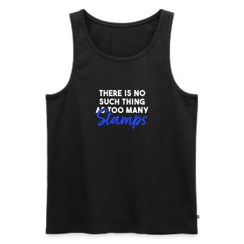 Es gibt kein Zuviel an Briefmarken - Männer Premium Bio Tank Top - Schwarz - Vorne - Michal (187cm)