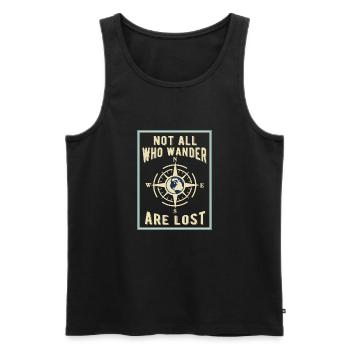 Kompass Wandern - Männer Premium Bio Tank Top - Schwarz - Vorne - Michal (187cm)