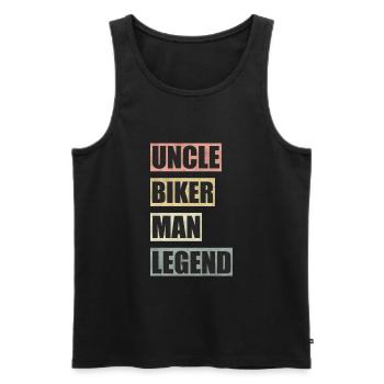 Motorrad Onkel Mann Legende - Männer Premium Bio Tank Top - Schwarz - Vorne - Michal (187cm)
