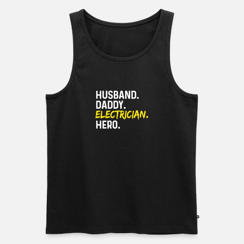 Ehemann Daddy Electricia Held - Männer Premium Bio Tank Top - Schwarz