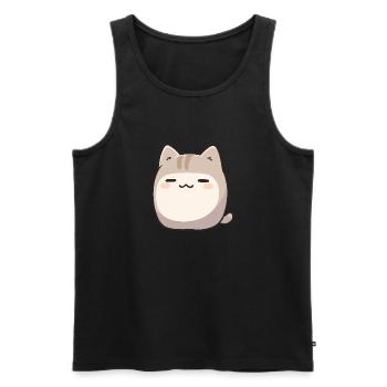 Blobby Cat - Bande dessinée pour animaux de compagnie mignons - Débardeur bio Premium Homme - noir - Devant - Michal (187cm)