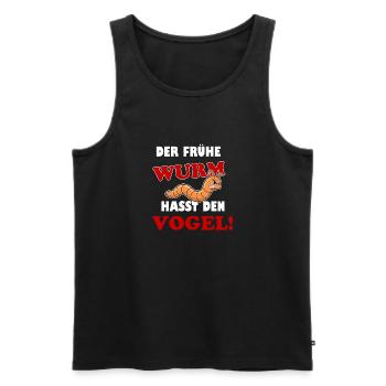 Der frühe Wurm fängt den Vogel - Männer Premium Bio Tank Top - Schwarz - Vorne - AI Model Male 178 light (178cm)