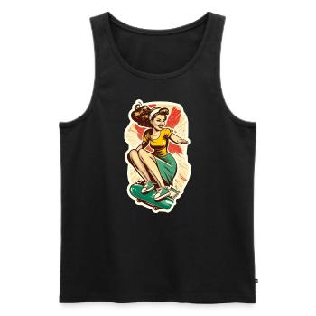 Skater Girl - Débardeur bio Premium Homme - noir - Devant - AI Model Male 178 light (178cm)