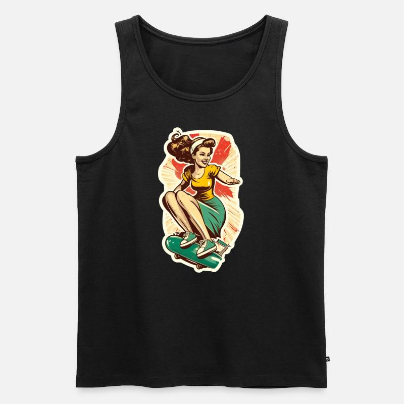 Skater-Mädchen - Männer Premium Bio Tank Top - Schwarz
