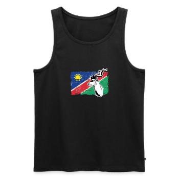 Namibia Flag - Kudu Antelope - Kudu Antilope - Männer Premium Bio Tank Top - Schwarz - Vorne - Michal (187cm)