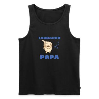 Labrador Papa Chiens Cadeau fête des pères Labrador - Débardeur bio Premium Homme - noir - Devant - Michal (187cm)