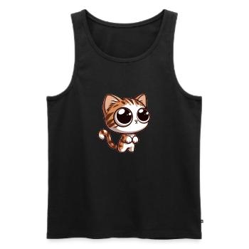 Baby-Katze - Männer Premium Bio Tank Top - Schwarz - Vorne - Michal (187cm)
