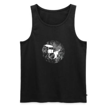 Schlagzeug - Männer Premium Bio Tank Top - Schwarz - Vorne - Michal (187cm)