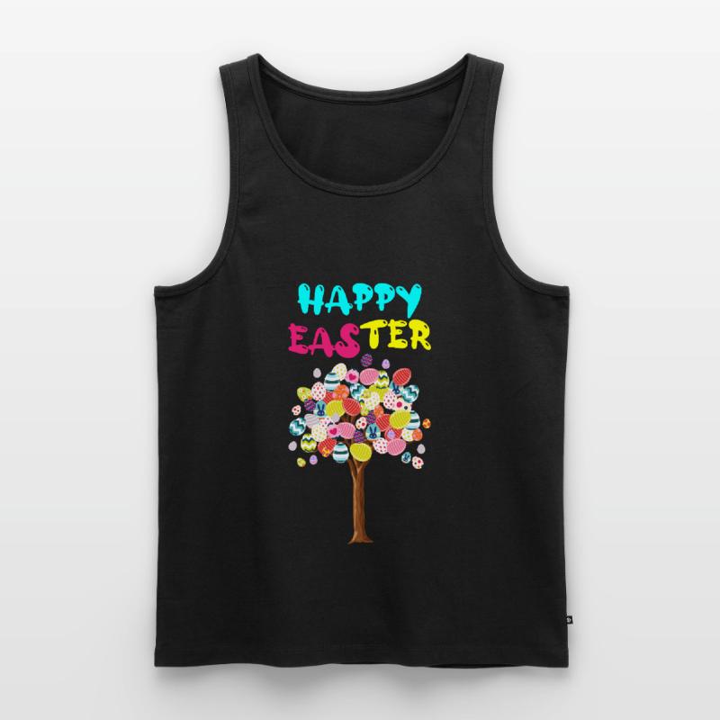 Happy Easter Egg Tree With Easter Rabbit Egg Männer Premium Bio Tank Top