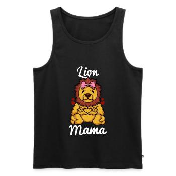 Lion Mama Heart Ladies Girls Lion Love Lion Mom - Men's Premium Organic Tank Top - black - Front - Michal (187cm)