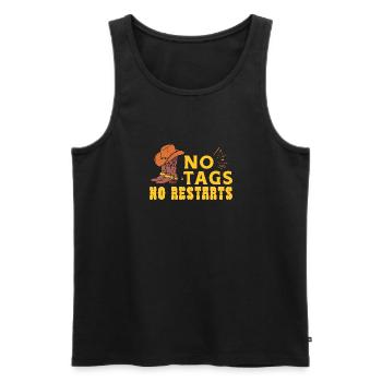 Keine Tags Keine Neustarts - Männer Premium Bio Tank Top - Schwarz - Vorne - Michal (187cm)