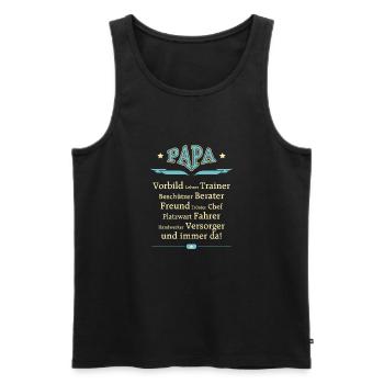 BD - Papa Vorbild Trainer Berater Freund Chef - Männer Premium Bio Tank Top - Schwarz - Vorne - Michal (187cm)