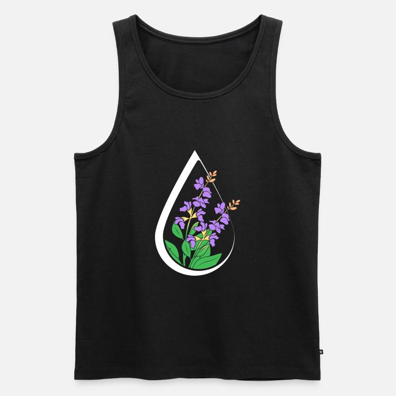 Ätherisches Öl - Männer Premium Bio Tank Top - Schwarz