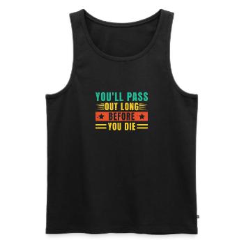 Courir vous évanouirez longtemps vous mourrez marathon - Débardeur bio Premium Homme - noir - Devant - AI Model Male 178 light (178cm)