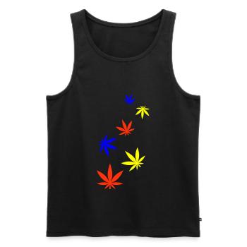 Hemp Leaf Icon - Men's Premium Organic Tank Top - black - Front - AI Model Male 178 light (178cm)