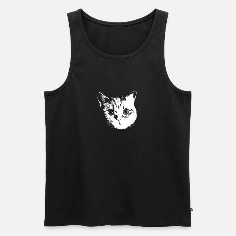 Katze, Katzen - Männer Premium Bio Tank Top - Schwarz