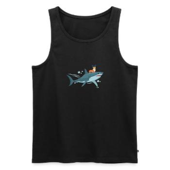 Aquadog Corgi - König der Meere - Männer Premium Bio Tank Top - Schwarz - Vorne - Michal (187cm)