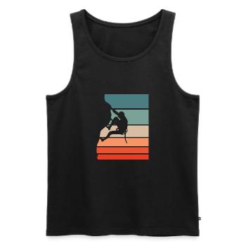 Klettern Retro Style Vintage - Männer Premium Bio Tank Top - Schwarz - Vorne - Michal (187cm)