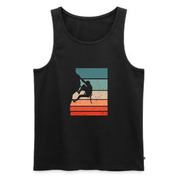 Klettern Retro Style Vintage - Männer Premium Bio Tank Top - Schwarz - Vorne - Michal (187cm)
