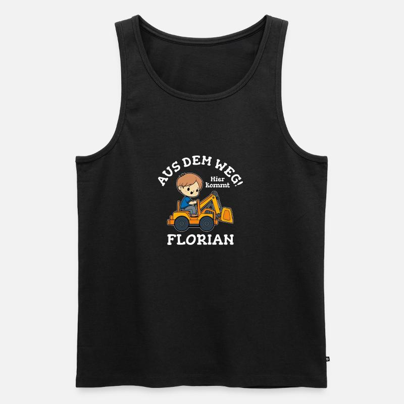 Florian Vorname Bagger - Männer Premium Bio Tank Top - Schwarz