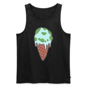 Melting Earth Environmental Activist - Men's Premium Organic Tank Top - black - Front - AI Model Male 178 light (178cm)