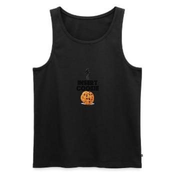 Insert cookie biscuit shirt - Men's Premium Organic Tank Top - black - Front - AI Model Male 178 light (178cm)