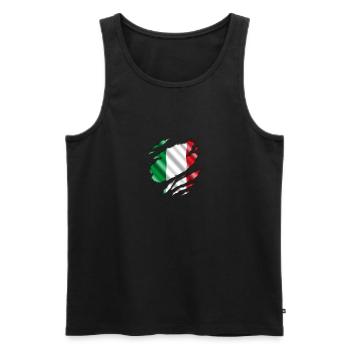 Italia unter dem Shirt - Männer Premium Bio Tank Top - Schwarz - Vorne - AI Model Male 178 light (178cm)