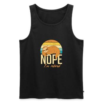 Ruhestand Rente Nope I'm Retired Faultier - Männer Premium Bio Tank Top - Schwarz - Vorne - Michal (187cm)